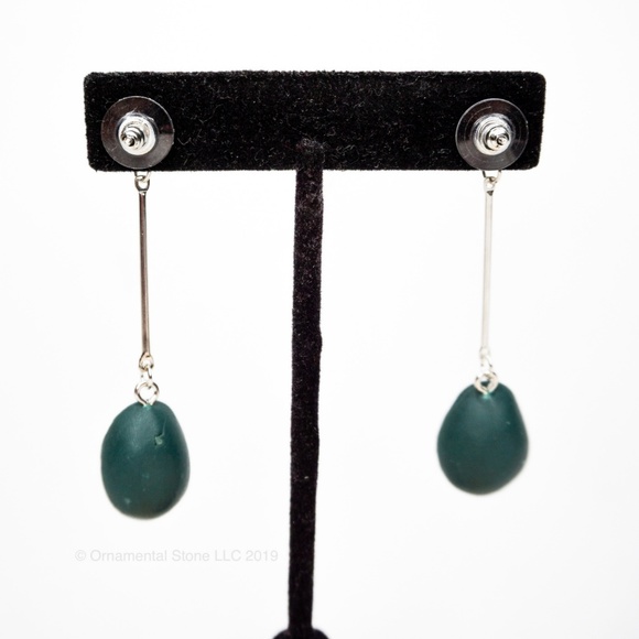 Avocado Halves 925 Silver Long Earrings #49 - Picture 4 of 5